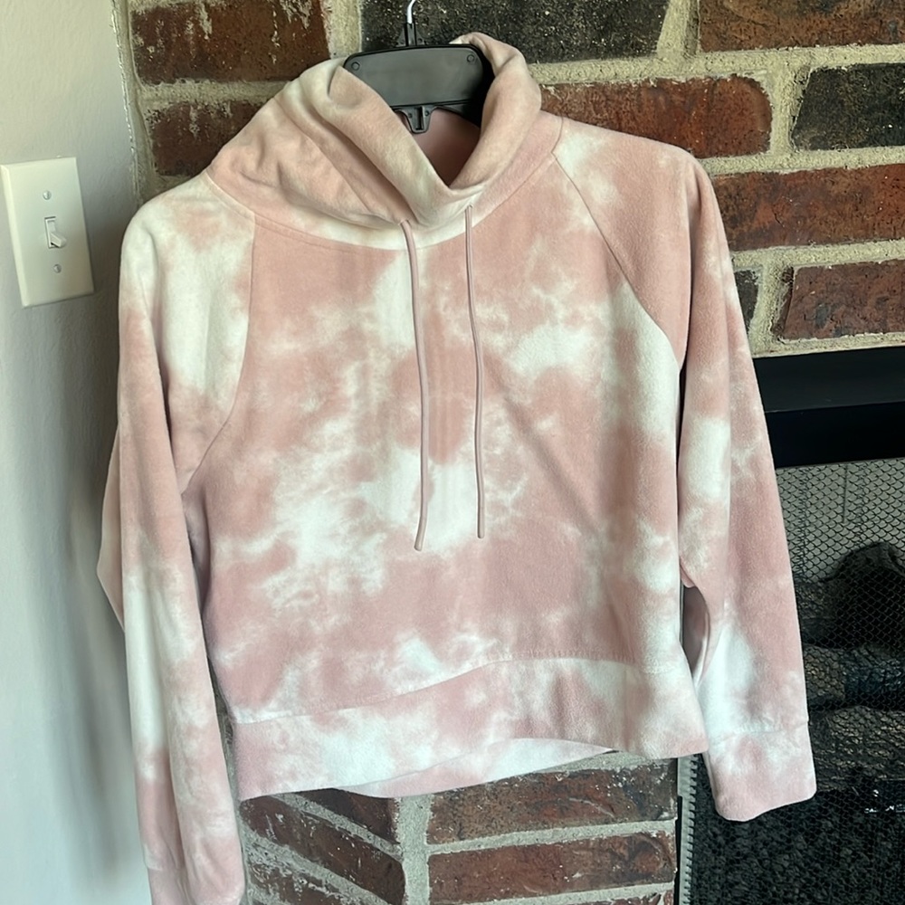 Old Navy Active pink and white tye dye hoodie